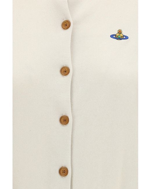 Vivienne Westwood White Bea Cardigan Cotton; Kashmir/Capra Hircus