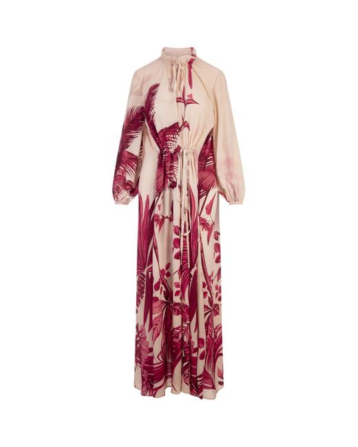 F.R.S For Restless Sleepers Red Palms Elone Long Dress