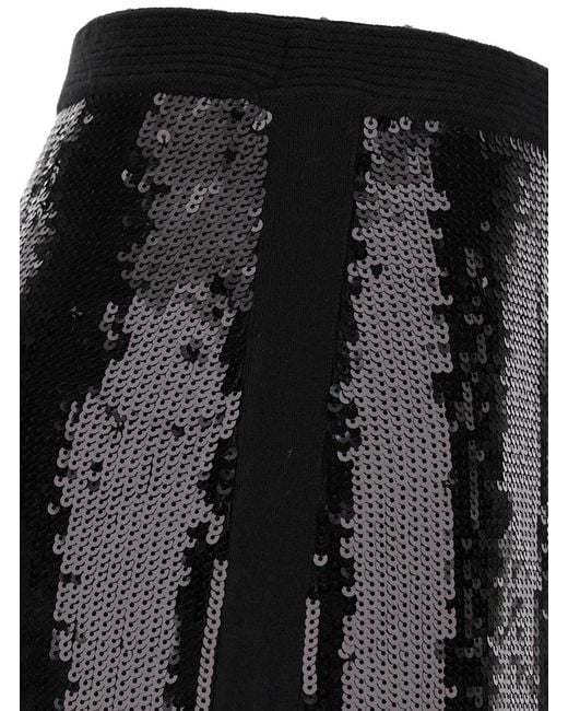 Twinset Black Midi Skirt With Sequins All-Over