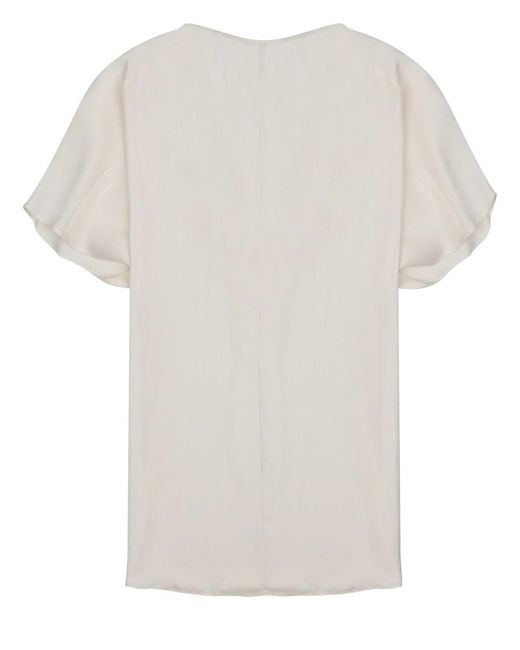 Alysi White Silk Twill Blouse