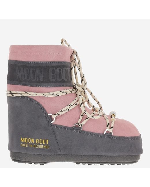 Moon Boot Gray Icon Low Boots Leather