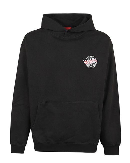 Vision Of Super Black Hoodie With Iconic Wheel Print for men