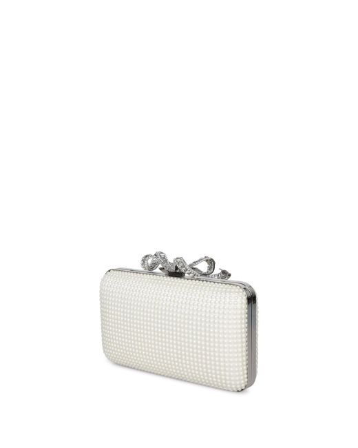 Self-Portrait White Pearl Box Clutch Bag