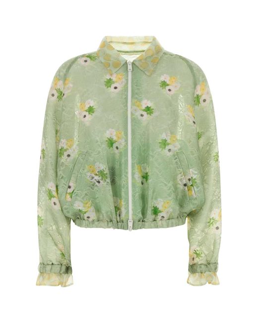 Fendi Green Organza Bomber Jacket