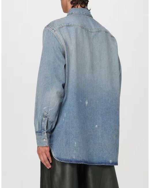Acne Blue Karty Distressed Denim Overshirt for men
