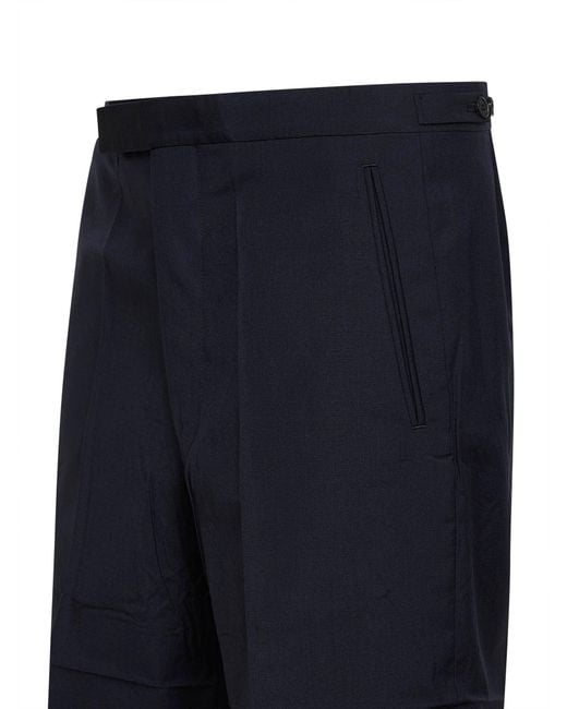 Prada Blue Wool And Mohair Tailored Bermuda Shorts Virgin for men
