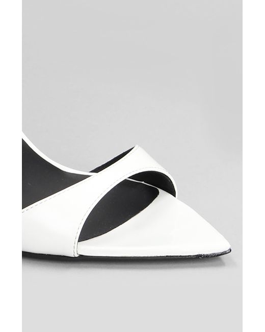 Giuseppe Zanotti Metallic Intrigo Strap Sandals In White Patent Leather