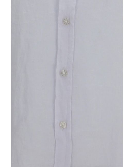 Boss White Regular-Fit Linen Shirt for men