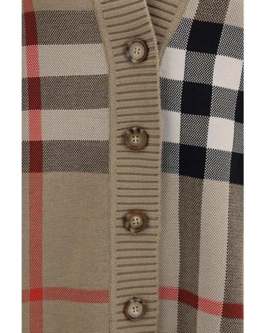 Burberry Gray Wool Sweater Check Polyester