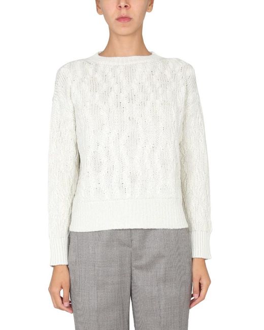 Fabiana Filippi White Wool Blend Sweater