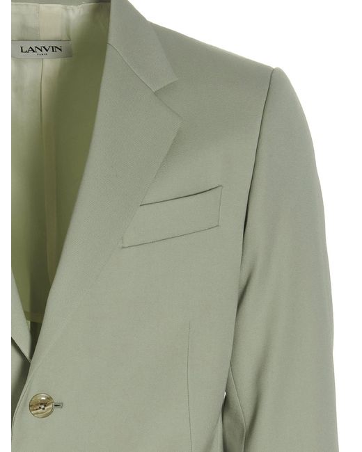 Lanvin Green Single-breasted Wool Blazer for men