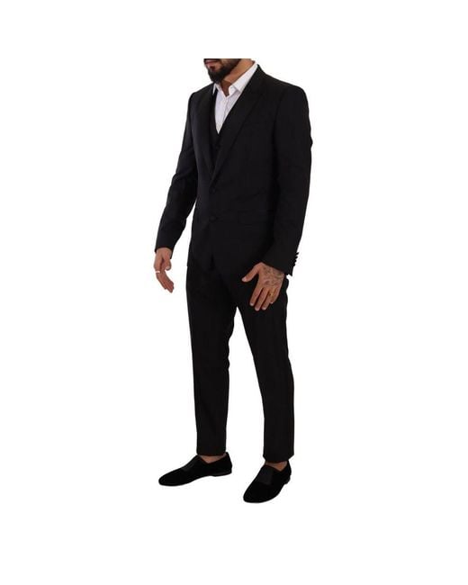 Dolce & Gabbana Black Wool Three for men