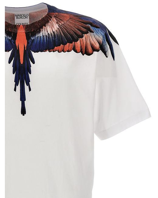 Marcelo Burlon White Icon Wings T-shirt for men