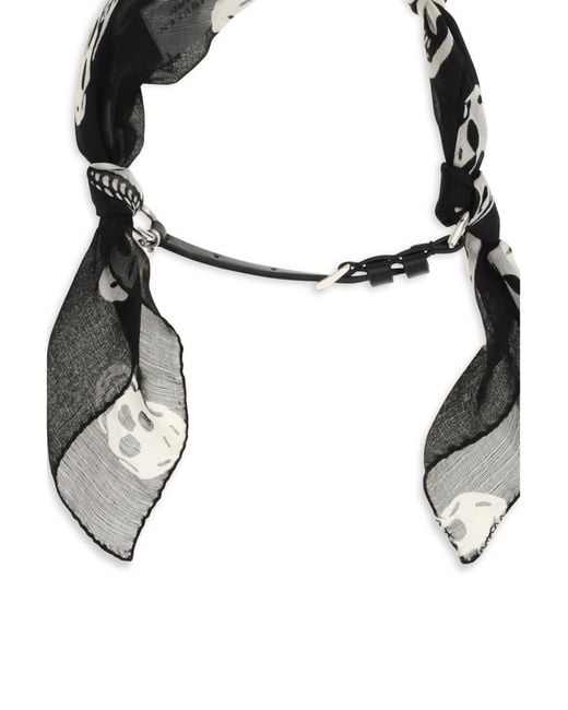 McQueen Multicolor Double-Wrap Skull Scarf Bracelet Silk; Calf Leather Bos Taurus Bracelets