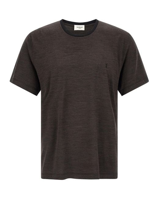 Saint Laurent Black 'Cassandre' T-Shirt for men