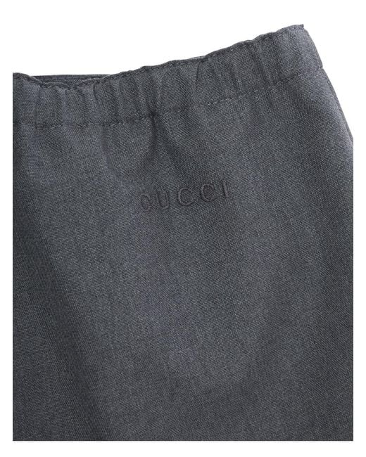 Gucci Gray Shorts With Elastic Waist Fabric