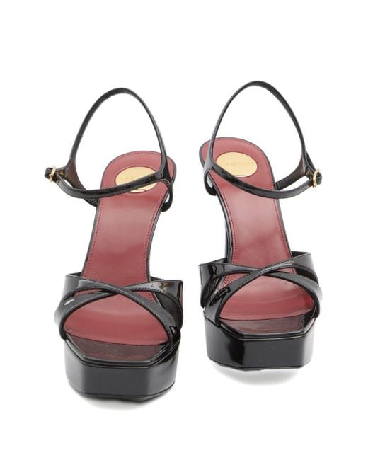 Saint Laurent Black Debbie Patent Leather Sandals