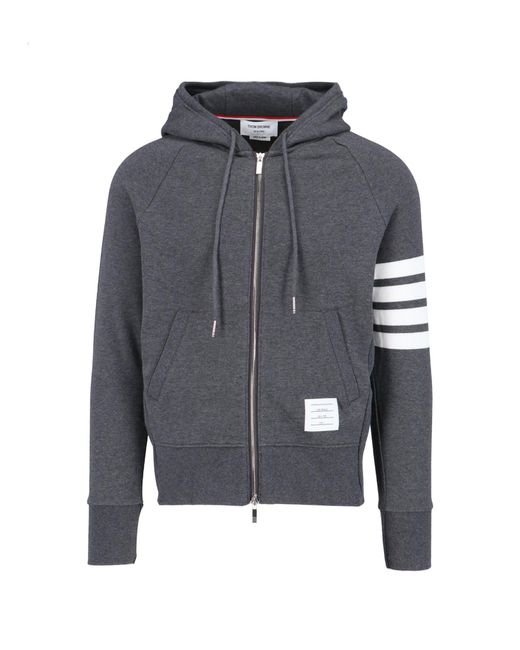 Thom Browne Blue 4-Bar Zip-Up Sweatshirt for men