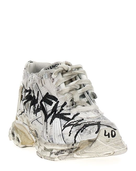 Balenciaga White Runner Graffiti Sneakers