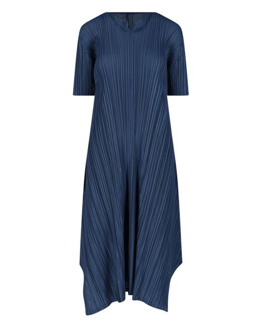 Pleats Please Issey Miyake Blue Dresses