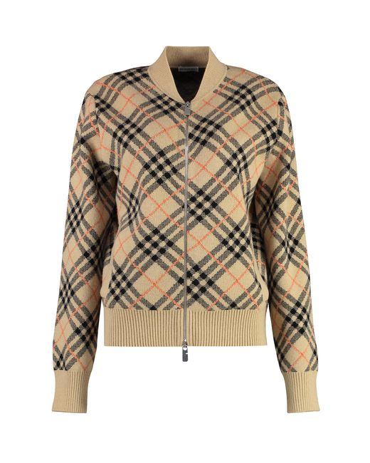 Burberry Multicolor Zip Cardigan Cashmere Cardigans