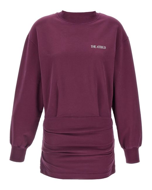 The Attico Purple Draped Mini Dress