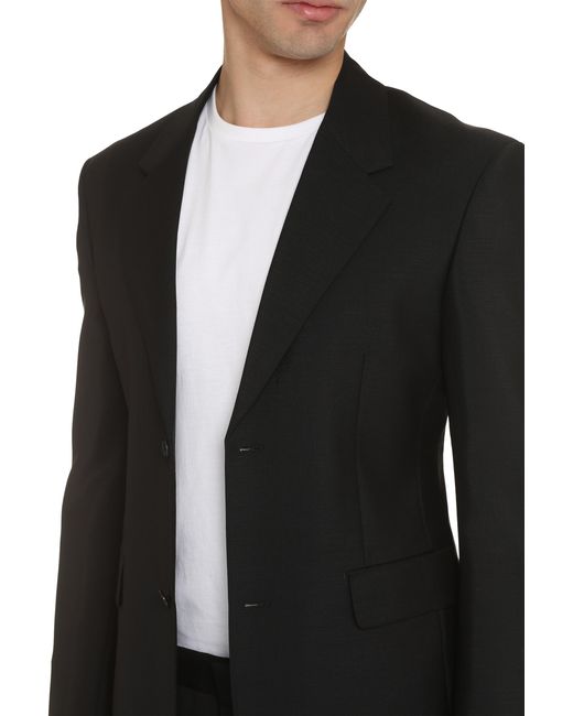 Prada Black Notched Lapel Blazer for men