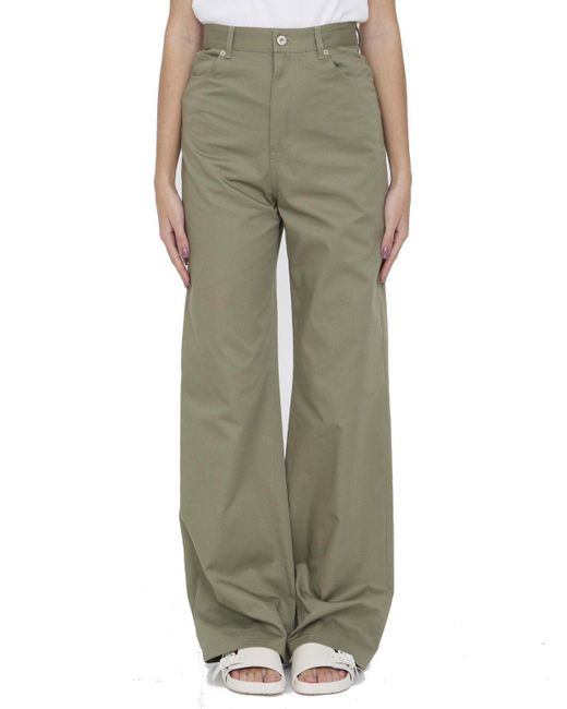 Loewe Green Logo Patch High-waisted Trousers