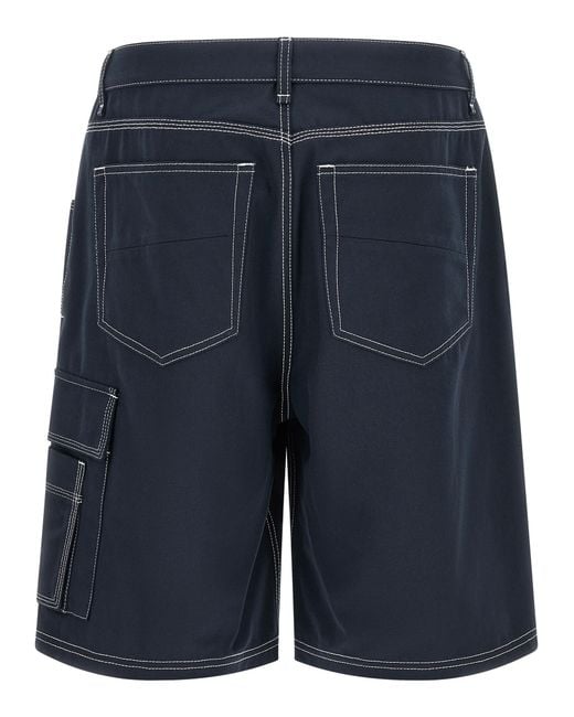 Fendi Blue Cotton Bermuda Shorts for men