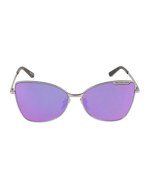 Balenciaga Purple Cat Eye Logo Sunglasses
