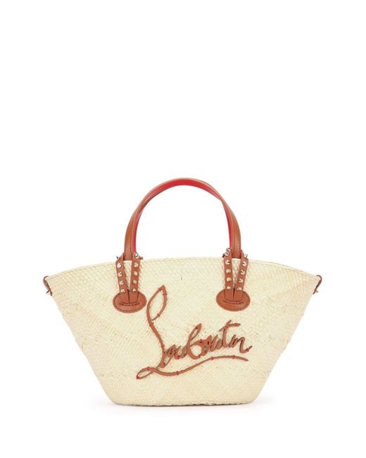 Christian Louboutin Metallic Cabata Basket Bag Mini Raffia/Calf Paris