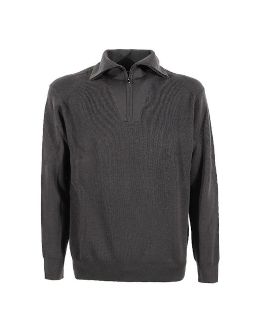 Emporio Armani Gray Zip Sweater for men