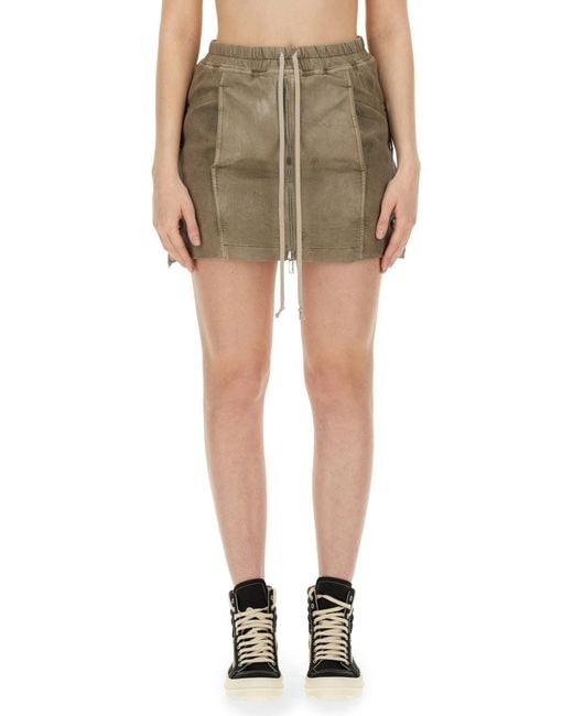 Rick Owens Green Mini Lido Skirt