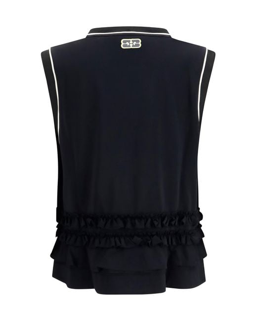 Ganni Blue Tank Top Cycora Polyester