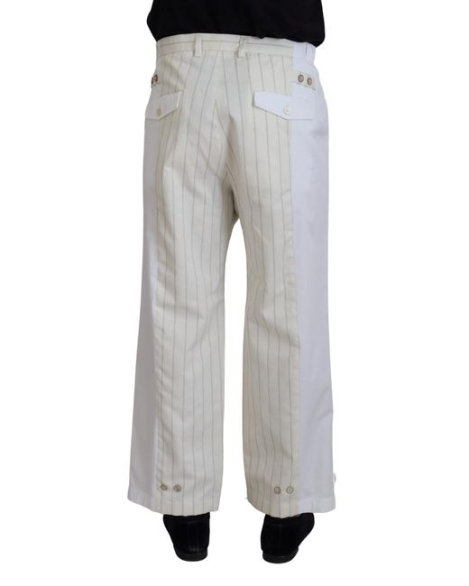 Dolce & Gabbana Black Elegant Striped Mainline Trousers for men