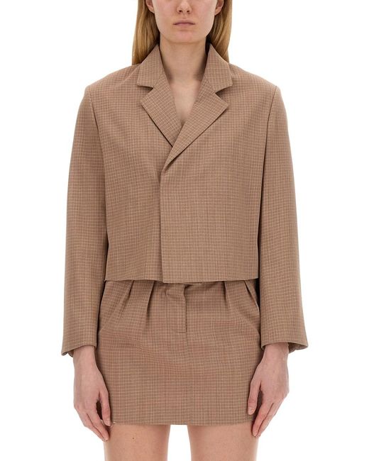 Alysi Brown Cropped Jacket