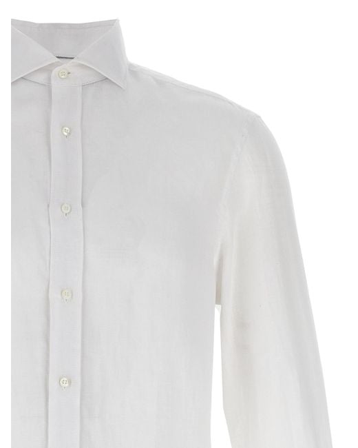 Brunello Cucinelli White Linen Blouse for men