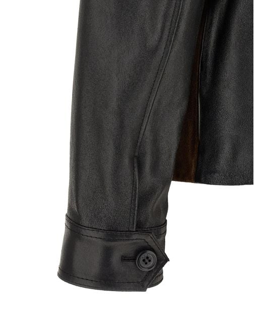Marni Brown Leather Jacket for men