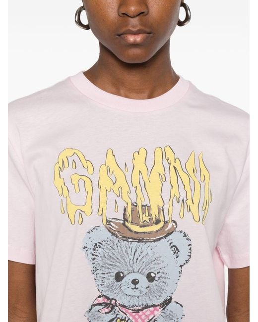 Ganni Gray T-Shirts And Polos Organic Cotton