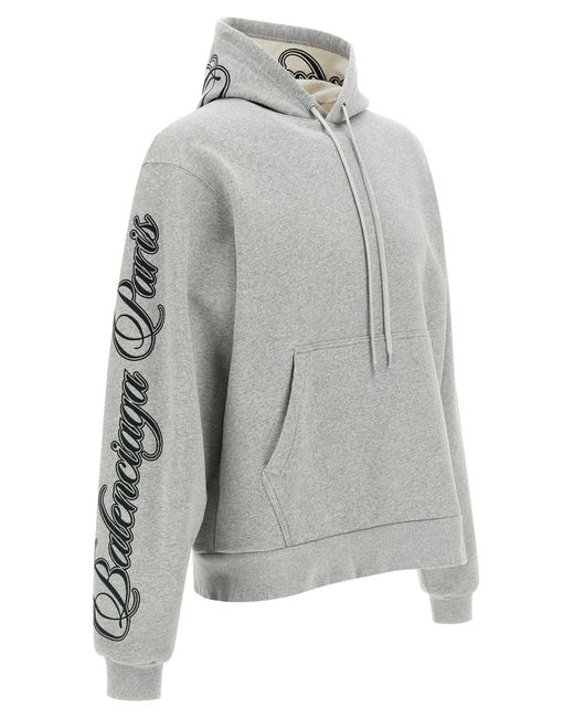 Balenciaga Gray 'Cursive' Hoodie