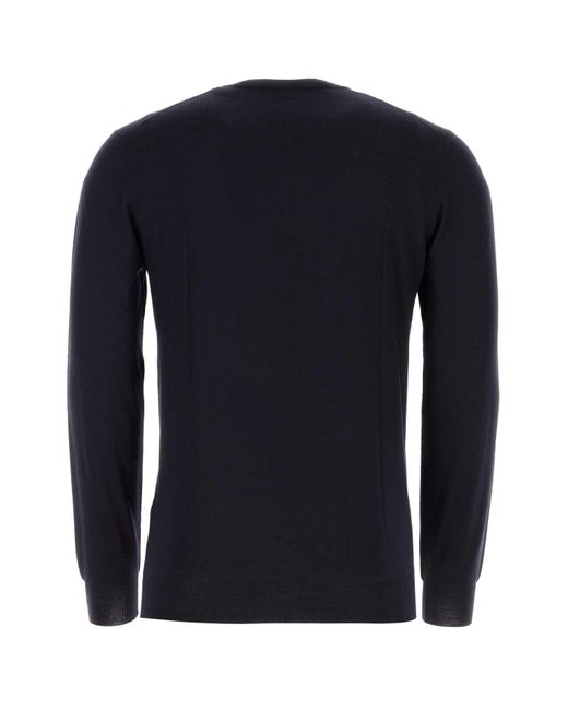 Fedeli Blue Midnight Wool Sweater for men