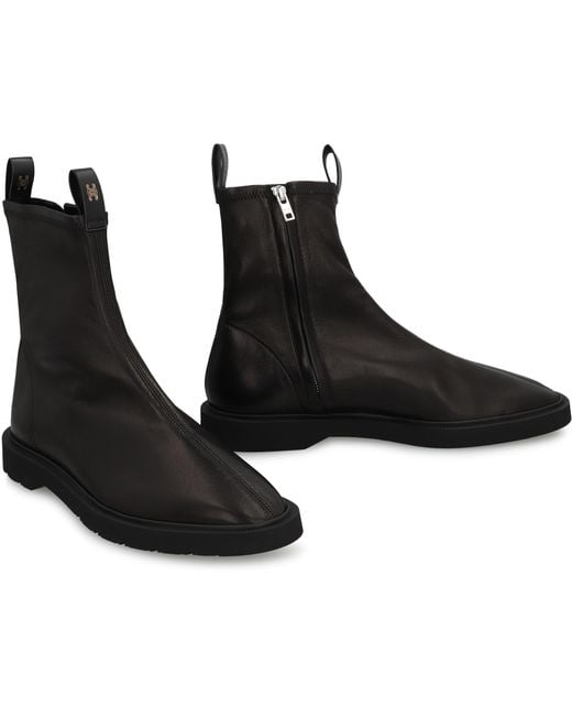 Céline Black Leather Ankle Boot With Tapered Shape Lamb for men