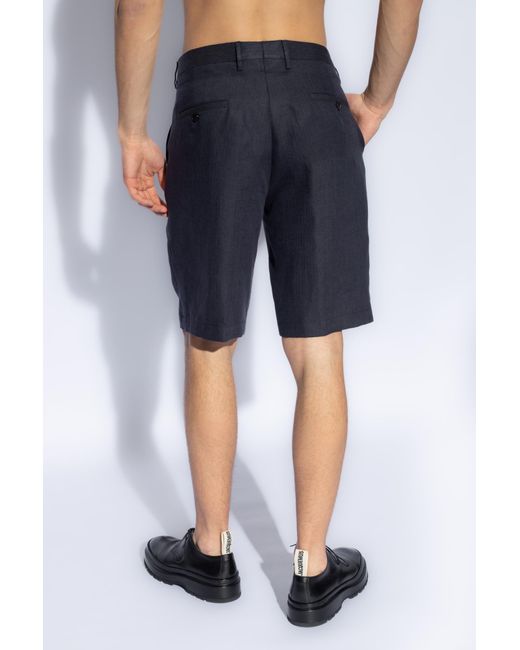 Etro Blue Linen Shorts for men