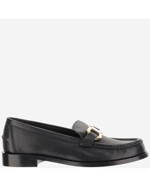 Ferragamo Women's Black Moccasins Ornament Hooks