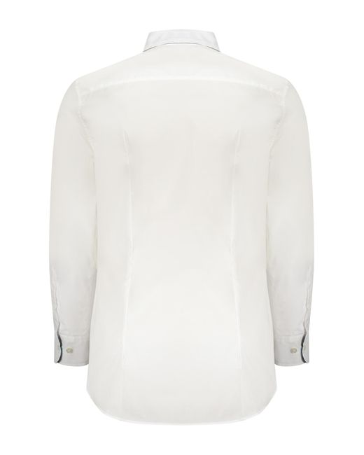 Etro White Shirt With Embroidered Logo And Printed Undercollar for men