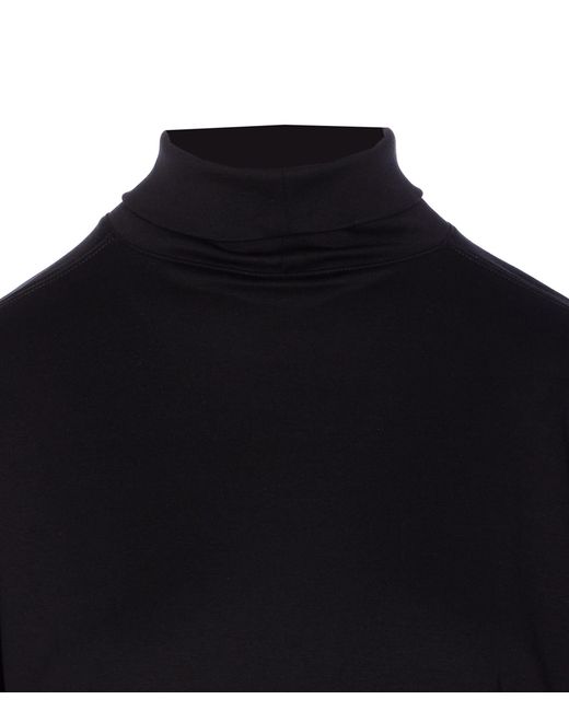 Lemaire Blue Mock-Neck Long-Sleeved T-Shirt