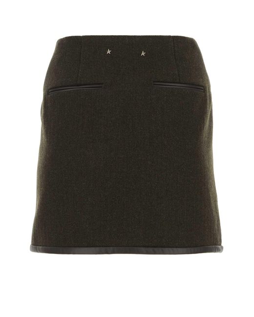 Golden Goose Deluxe Brand Black Dark Wool Mini Skirt
