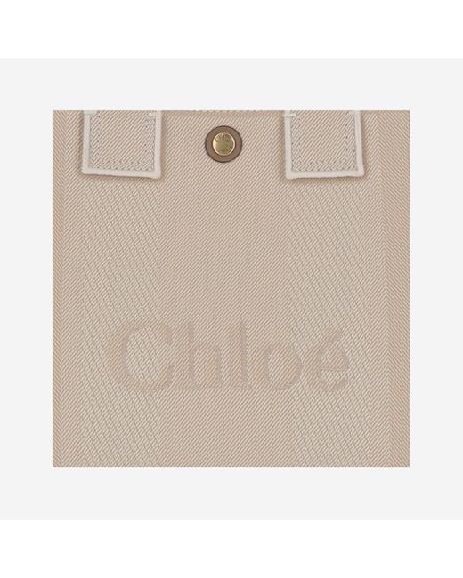 Chloé Natural Chloé Carry Small Canvas Tote Bag