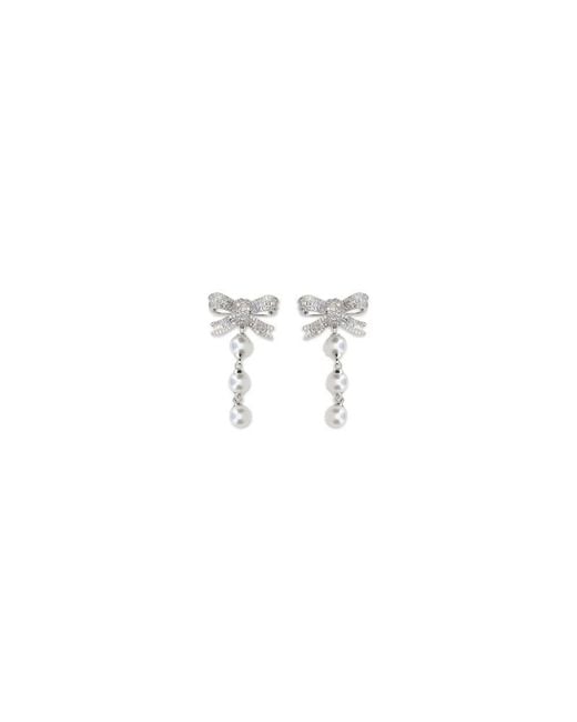 Self-Portrait White Brass Earrings