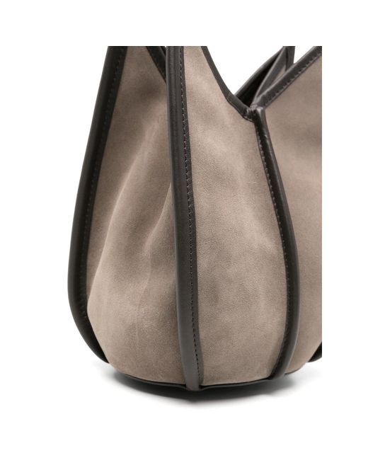 Hereu Gray Tote Bag Suede Calf